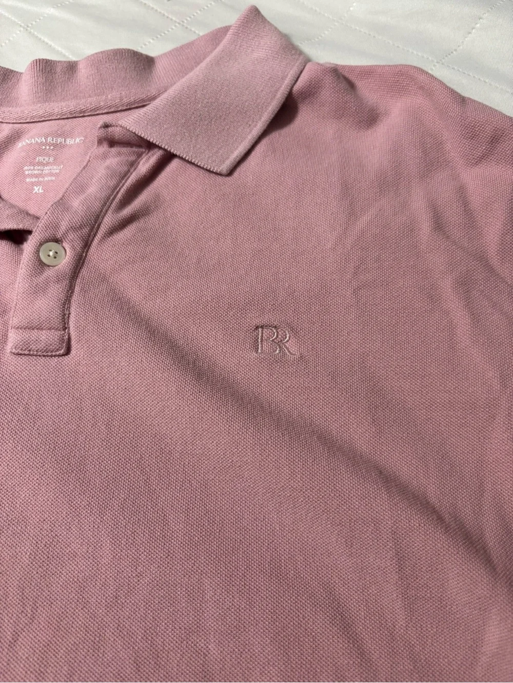 Banana Republic Men's Pink Polo Shirt